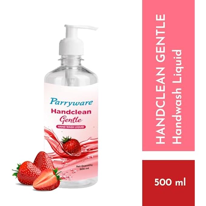 Parryware HANDCLEAN GENTLE HANDWASH LIQUID WITH STRAWBERRY EXTRACT 500 ML PACK WITH PUMP BOTTLE | SAFE ON SKIN | REMOVES TOUGH STAINS - Image 2